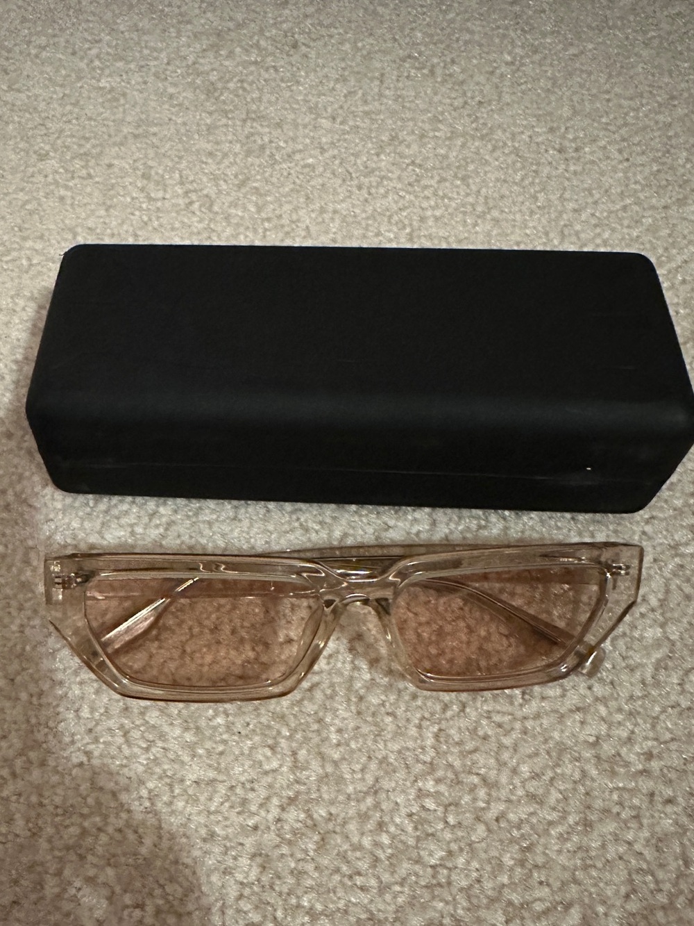 McQ by Alexander McQueen Clear Champagne Rectangular Sunglasses
